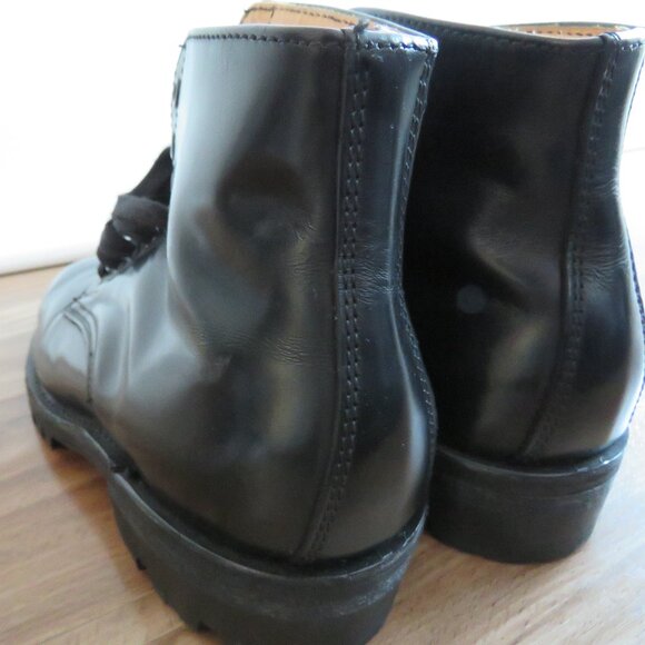 VINTAGE DAYTON Driver Combat Moto Lug Vibram Boots in Black Leather - Picture 5 of 16